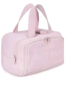 4 in 1 Toiletry Bag, Large Capacity Travel Organizer, 4 Compartments, Multi-Functional, for Women & Girls, All Seasons, Plain Style