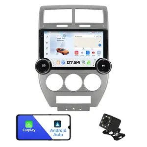 10.1 Inch Dual Knobs Android Radio for 【Jeep Compass Patriot 2007-2009】 Car Stereo with Wireless Carplay&Android Auto,Car Radio with Mirror Link Bluetooth FM/RDS WiFi GPS EQ DSP SWC
