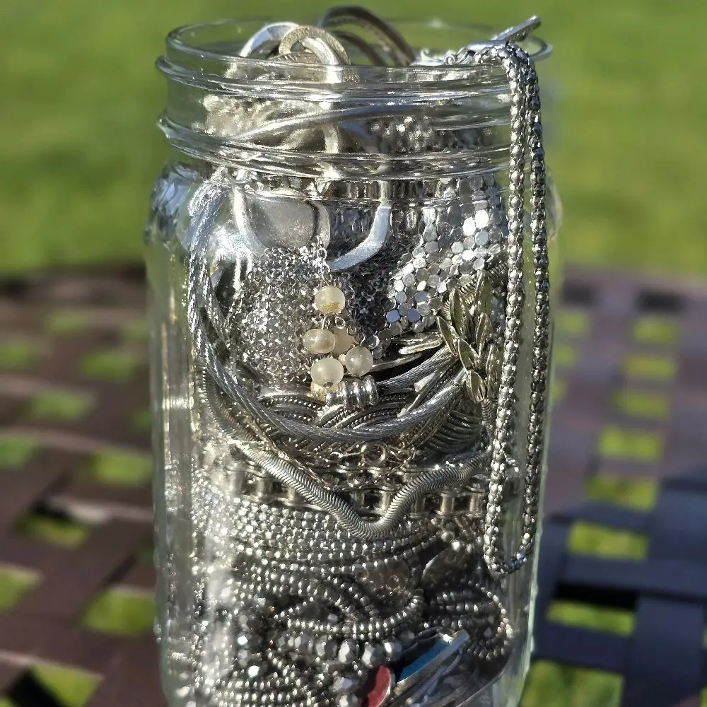 Mystery Jewelry Jar- Silver Toned