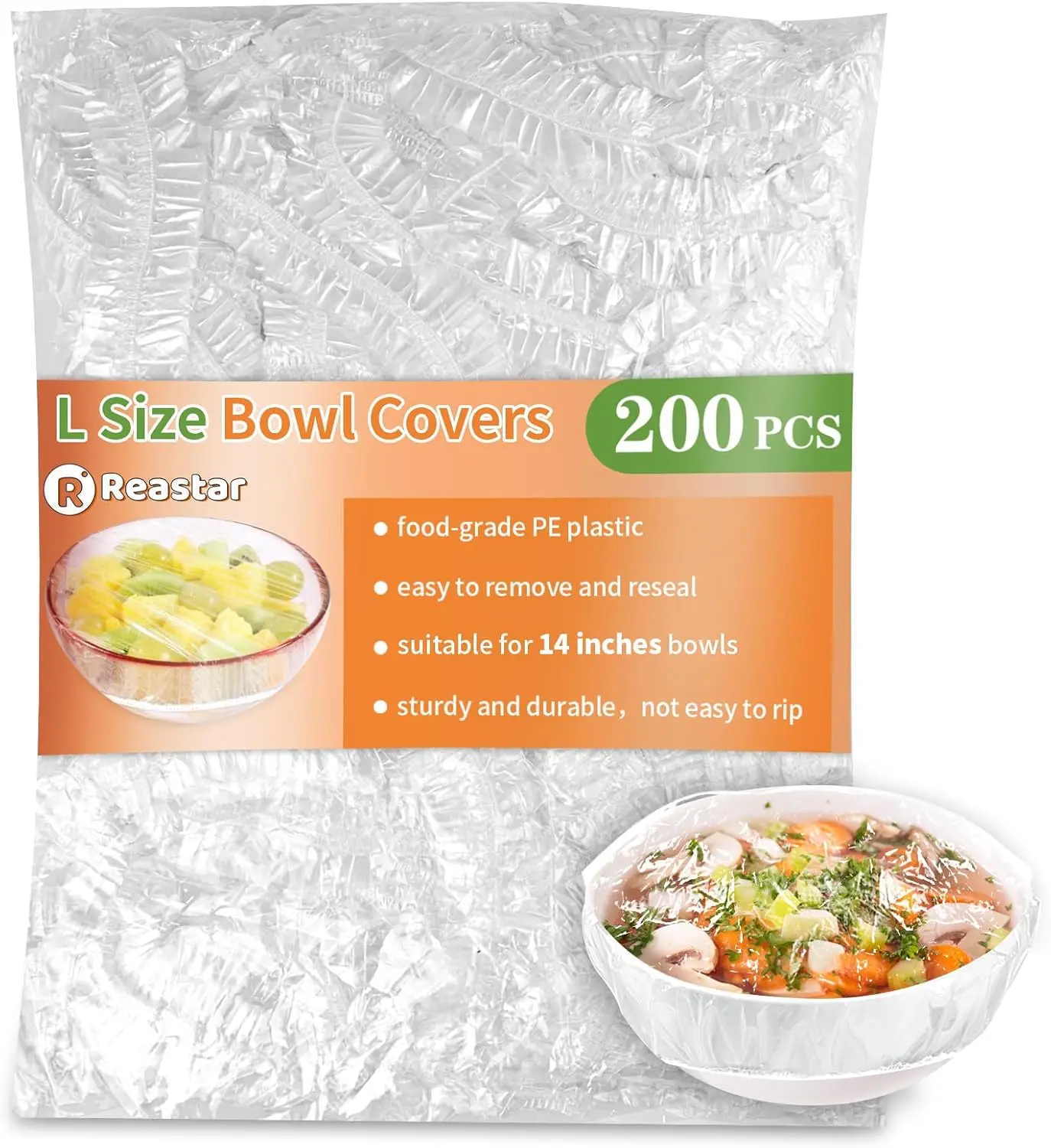 200 Pack Elastic Bowl Covers for Bread Proofing, Reusable Plastic Food Covers for Sourdough, Dough Rising, Bowls, Plates and Banneton Baskets up to 11 Inch