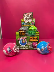Giant Jawbreaker Touch Down with Bubble Gum Center - 12 Count Pack - Sweet Hard and Smooth with Mixed Fruits Flavors - Chewy Bubble Gum Center - Snack