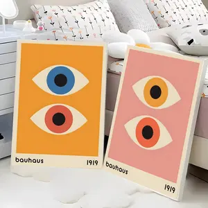 Modernist Bauhaus Geometric Canvas Poster HD Waterproof Art Poster Wall art print art suitable for living room bedroom bar parlor home decor gift fade-Resistant, Non-sticky, vibrant Dly Wall print