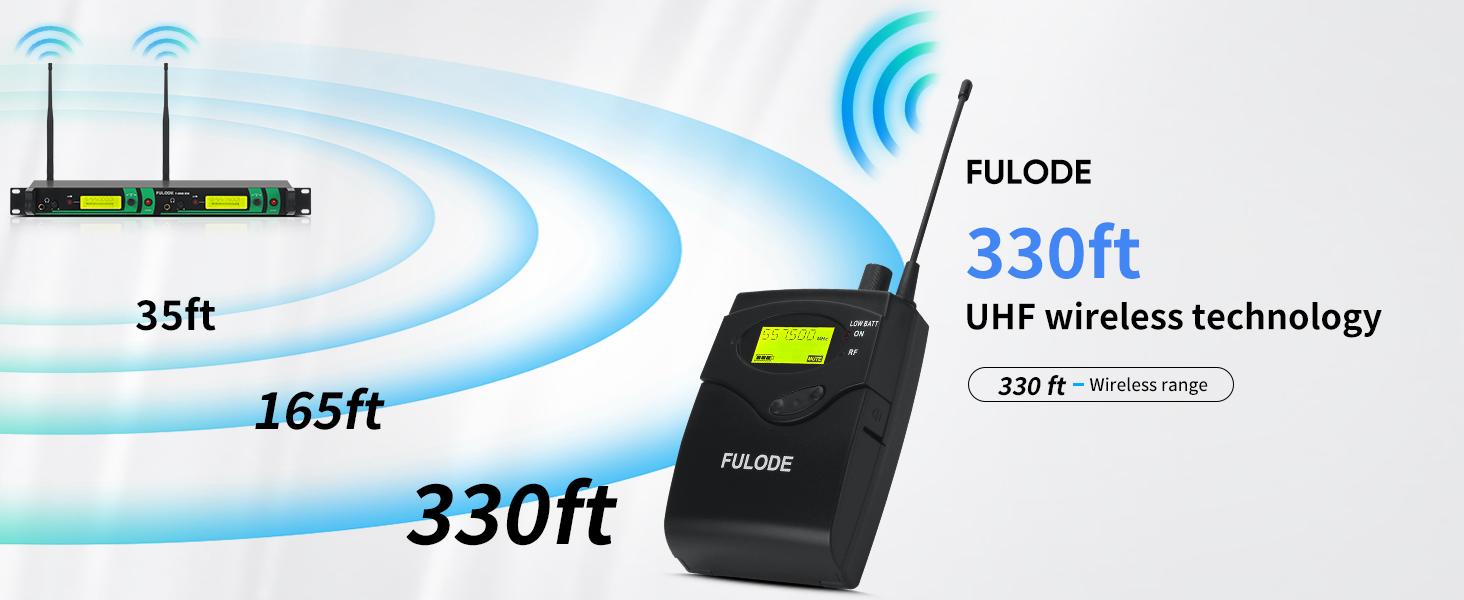 Professional Wireless In Ear Monitor System - 8 Bodypacks UHF IEM for Band, Church & Studio | 330Ft Long Range, 2 Channel 80 Frequencies, Zero Latency Stage Monitoring with Earphones