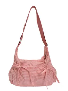 High-Quality Plaid Bow Tote Bag, Korean Soft Girl Style, Adjustable Strap Shoulder Bag, Large Capacity, Casual Commute Backpack