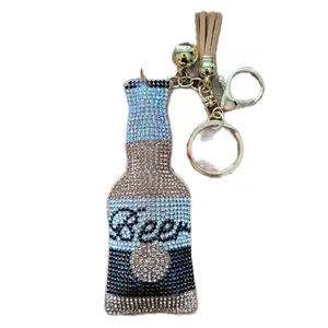 Rhinestone Bottle Keychain for Phone or Accessories leash phone chain fashion Pendant