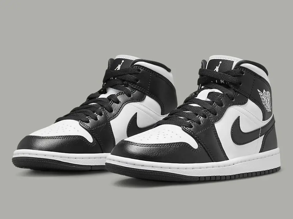 Nike Women's Air Jordan 1 Mid Panda Black White DV0991-101 Athletic Sneakers NEW Sneakers Shoes Sports Sneaker
