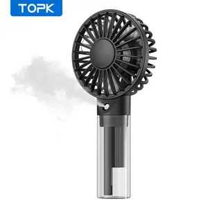 TOPK Portable Handheld Fan, USB Rechargeable Handheld Personal Spray Water Mist Fan, Mini Cooling Hand Fans for Travel, Outdoors, Makeup, Camping, Home, and Office Use, Multifunctional Cooling Fan