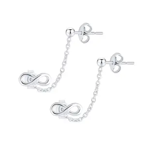 Love Knot Infinity Ear Cuff Cartilage Double Pierced Helix Chain Stud Earrings