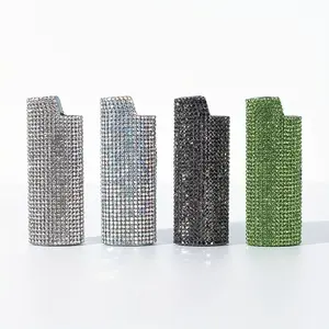 Shiny Rhinestone Lighter case, Compatible with-J6 Lighter Models(Black)
