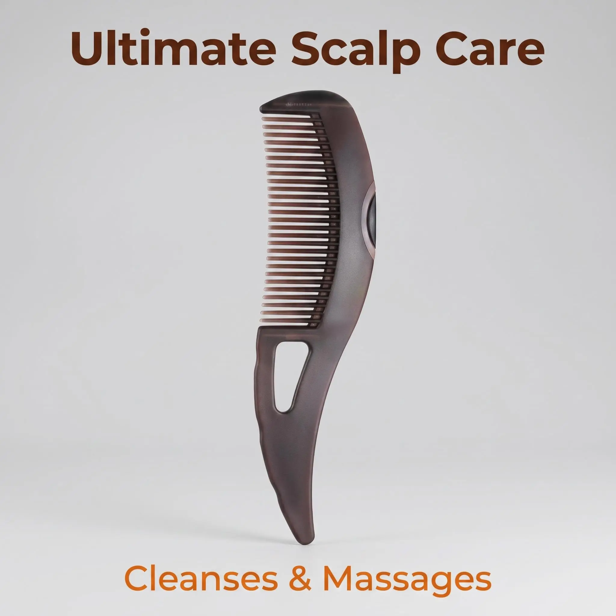 Dark brown streamlined long-handle portable hollow degreasing cleaning comb
