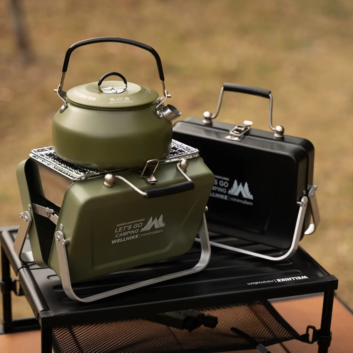 Portable Foldable Outdoor Mini Barbecue Oven, Lightweight Barbecue Grill Stove for Car Camping