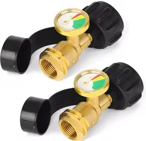 Propane Tank Gauge with Leak Detector, Universal Level Indicator for 5-40lb Tanks, Compatible with Camping Stoves, Heater, BBQ Grills, Gas Burners and More
