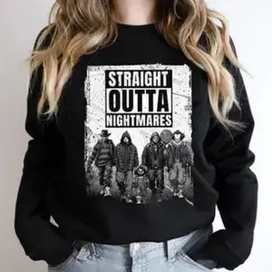 Straight Outta Nightmares Halloween Horror Shirt, Horror Movie Character Shirt, Scary Movie Shirt, Halloween shirt, Spooky Season Shirt, Fall Sweatshirt, Hoodie Top Tshirt, Hoodie and Sweatshirt W