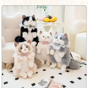 Realistic Simulated Cat  Plush Backpack, Cute Fluffy Kitty Shoulder Bag with Storage, Adorable Gift for Girls & Animal Lovers