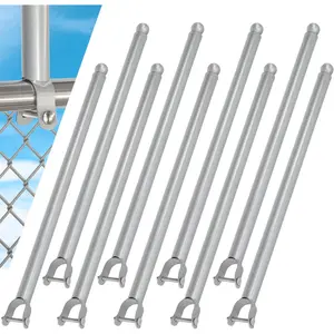 9 Pack Chain Link Fence Extension, 25.2'' Fence Extension Height, Galvanized  Extender for Dogs and  (/8'')