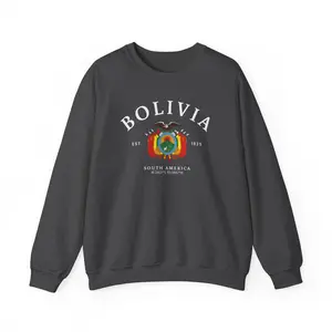 Bolivia Sweatshirt, Bolivia Shirt, South America Shirt, Soft and Comfortable Pullover Sweatshirt, Bolivia Gift, Bolivia South America