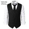 ZEROYAA Men's Sleeveless Button Waistcoat - Hipster Urban Design, 3 Pockets, Classic Fit, Plain Solid Color Business Attire for Wedding, Graduation, Gift