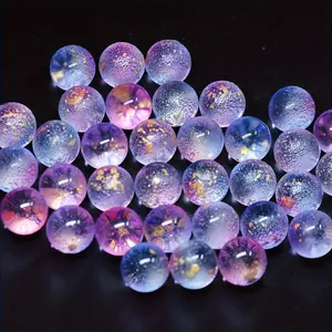 [50 Sparkling Glass Marbles] 50 Sparkling Non-Drilled Glass Marbles for Jewelry Making, Bracelets, Home Decor, Fireplace Decoration - 12mm Luminous Beads