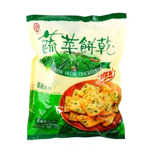 ZHONGXIANG Taiwanese Scallion Soda Crackers - Large Pack 300g, Savory Vegetable Biscuits for Snacking