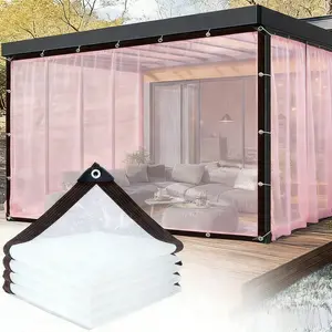 118x157.5in Heavy-Duty Waterproof Clear Tarp with Grommets, Insect-Resistant, Snowproof, Rainproof, Durable Transparent Rainproof Cover for Outdoor Garden, Patio, Chicken Coop, Greenhouse, Camping & Temporary Shelter, Burning Man