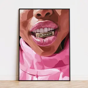 Black Woman Wall Art, Grillz Poster, Black Queen, Melanin Art, Unframed