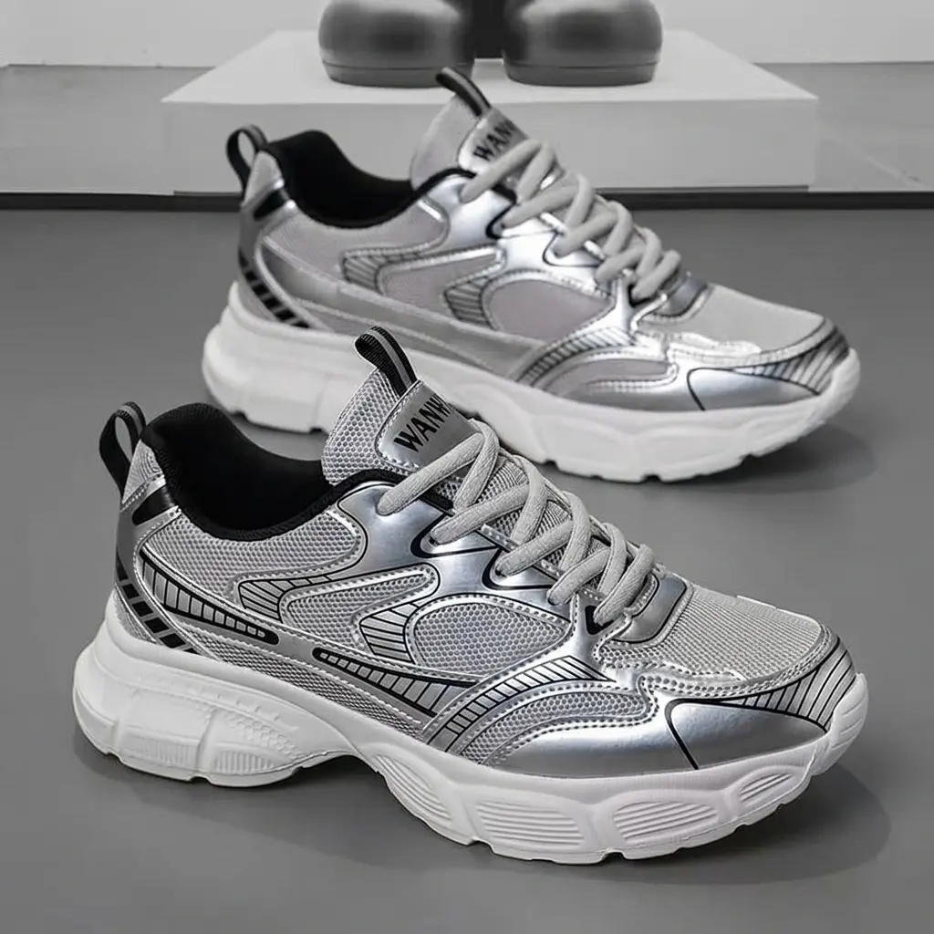 Men's Casual Sneakers - Low-Top Breathable Lace-Up Shoes for Streetwear, Outdoor & Daily Use - All-Season Comfort, Outdoor Footwear | Street Style Shoes | Comfortable Footwear,Men'S Casual Sports Shoes,for Running, And Traveling