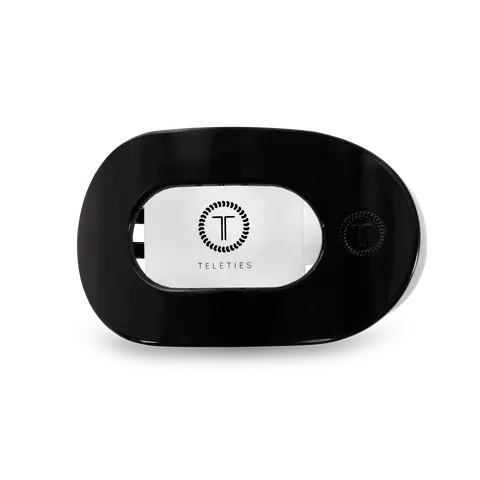 Jet Black Medium Flat Round Hair Clip