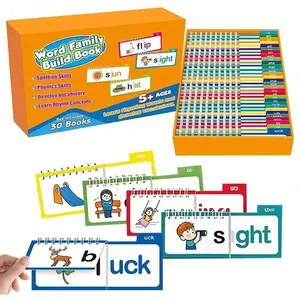 Word Family Build Book Phonics Flash Cards,30 Read and Rhyme Flip Books,ight Words Flash Cards Kindergarten Classroom Homeschool Learning Book,Phonics Flashcards,Reading Games.