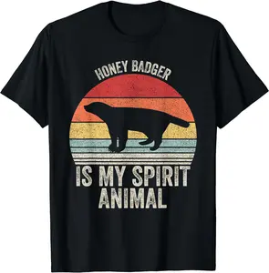 Vintage Retro Honey Badger Is My Spirit Animal T-Shirt