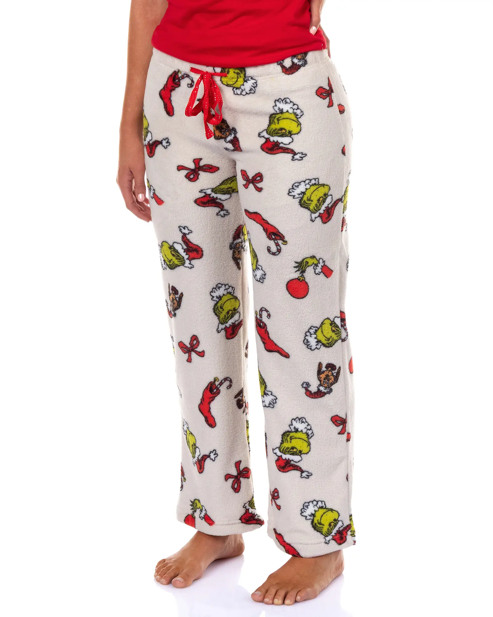 Dr. Seuss The Grinch Pajamas Women's Festive Mischief Plush Lounge Sleep Pants, Bottoms, Nightwear