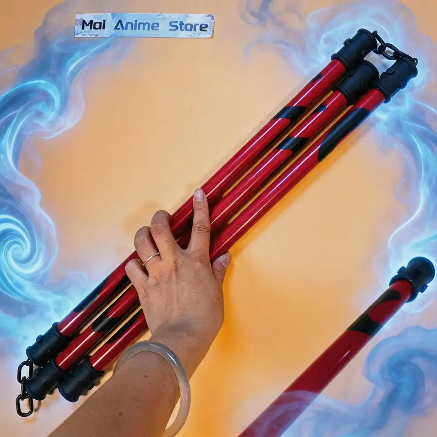 19.6inch Red Anime Cosplay Three-Part Prop Staff Figurine Fushiguro Toji Real Size Japanese Action Figure Collectible PVC Figure Gift Toy Anime Collectibles
