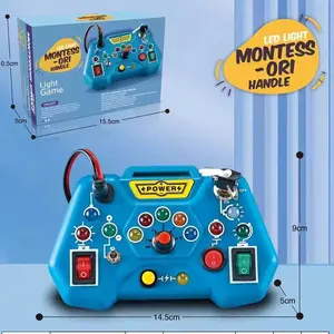 Montessori busy board with 8 LED lights, sensory touch switches, travel toys, educational learning toys for toddlers and children, the perfect gift