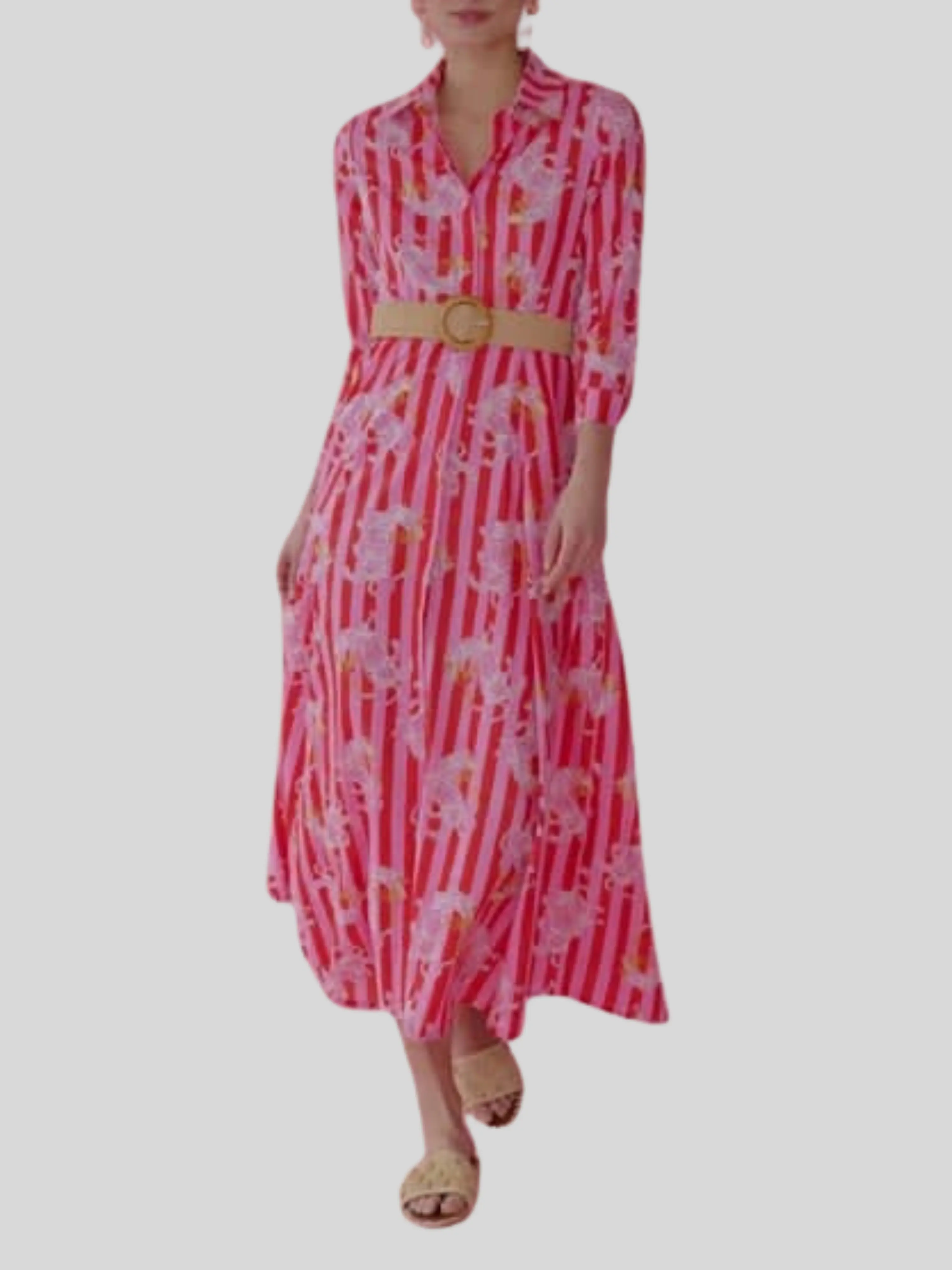 Luciana Tibet Dragon Dress in Fuschia