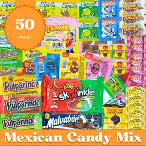 Mexican Candy Variety Pack 50 pieces, Authentic Dulces Mexicanos, Perfect for Piñatas, Includes Vero, Lucas, Pulparindo. Spicy, Sweet and Sour Assortment Mix Candy, Fiesta, Birthdays Snack Mango Bonbon Natural