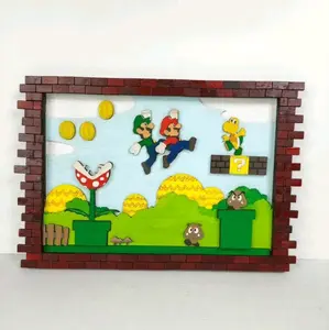 3D Layered Laser Cut Wooden Super Mario Bros Fanbase Wall Decor