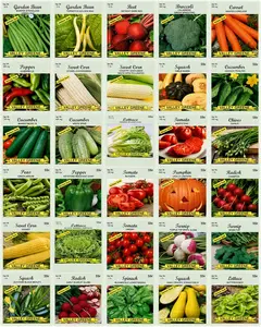 30 Packs of Deluxe Heirloom Vegetable Garden Seeds Non-GMO(Guaranteed 30 Different Varieties as Listed)