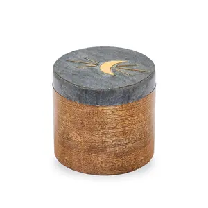 Indukala Moon Round Keepsake Box