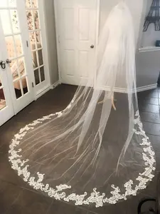 Style CV05 Beaded Scroll Lace Cathedral Veil