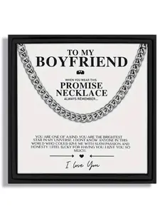 To My Boyfriend Hip-Hop Cuban Link Chain Promise  | With Message Card & Gift Box | Perfect Valentine's Day/Christmas/Birthday/Party/Anniversary Gift | Jewelry Gifts