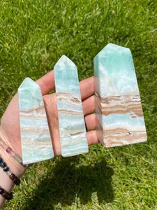 Caribbean Calcite Point - Polished Crystal Obelisk Tower