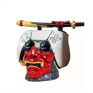 Ghost Face Warrior Sword Handle Stand, Resin Craft, Ps5/4 Game Console Holder, Desktop Decoration, Unique Gaming Accessory, Gaming Console Accessories