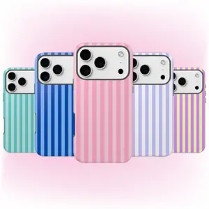 Personalized Striped Phone Case: Custom Name Colorblock Cover