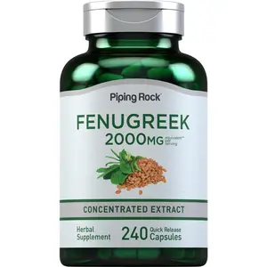Piping Rock Fenugreek Capsules | 2000mg | 240 Pills | Concentrated Seed Extract | For Women & Men | Non GMO, Gluten Free Supplement