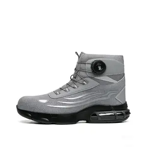 High Ankle Steel Toe Safety Boots - Slip-Resistant, Puncture Proof & Breathable SpringStatements Worker Footwear