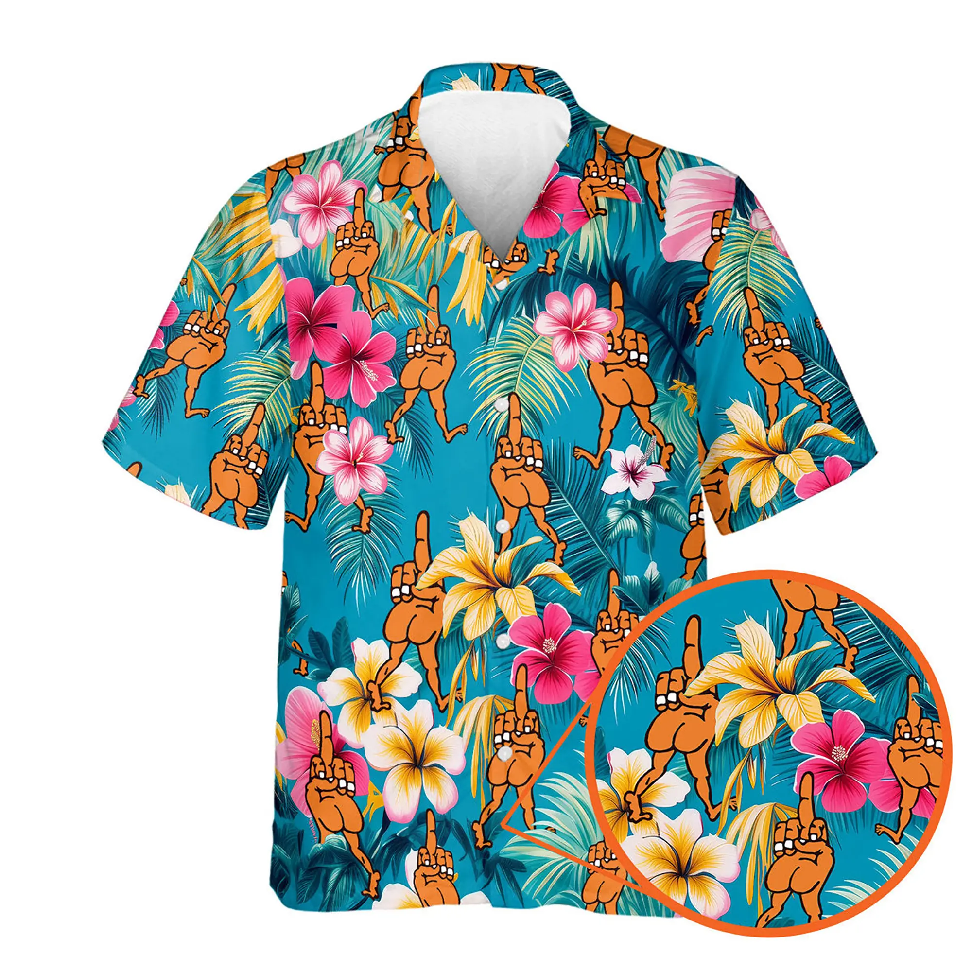 Funny Tropical Finger Hawaiian Shirt