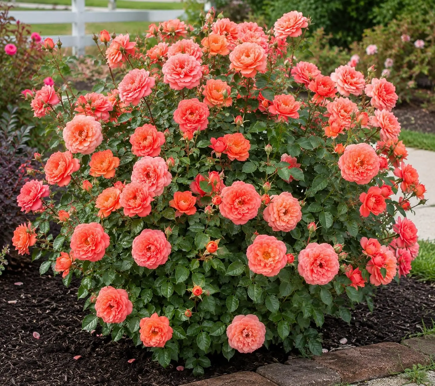 Coral Cove Rose Live Starter Plant – Reblooming Coral Pink Flowering Rose Bush, Rooted Plug for Outdoor Gardens & Landscapes