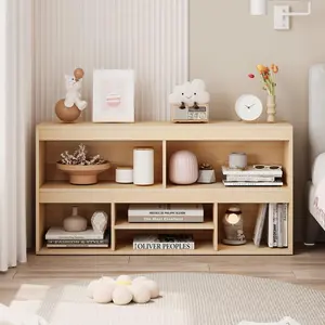 Kids Bookshelf with Drawer and 5 Cubes for Nursery, Playroom, Classroom, and Toy Storage
