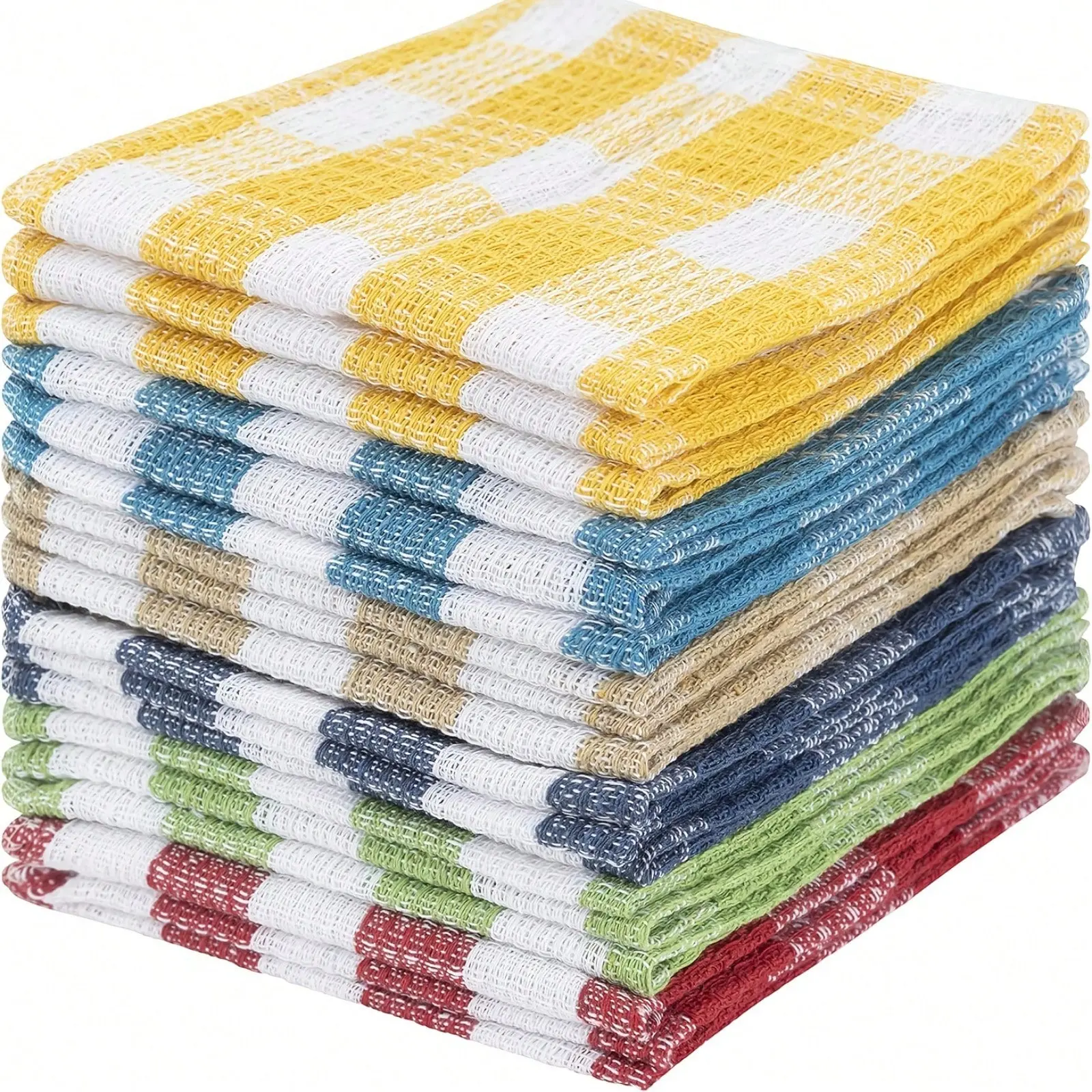 12pcs 100% Cotton Multi-Purpose Ultra-Absorbent Cleaning Cloths Gift Set, Quick-Drying Kitchen Towels, Hand-Wash Only Cleaning Tools (Mixed Colors)