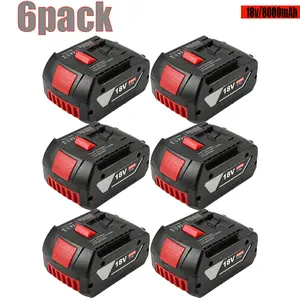 6-Pack 8.0Ah BAT609 Li-ion Replacement forBosch 18V Battery Replace forBosch 18V Lithium Series BAT618 BAT622BAT619 BAT610G Cordless Power Tools