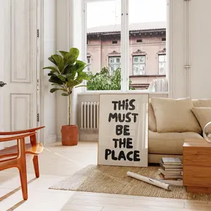 This Must Be the Place Wall Art Print – Trendy Typography Poster, Retro Aesthetic Apartment Decor, Room Decor, Unframed